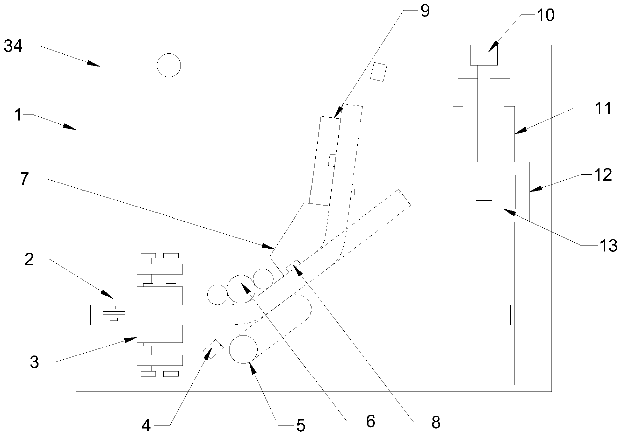 Forklift operating rod bending device