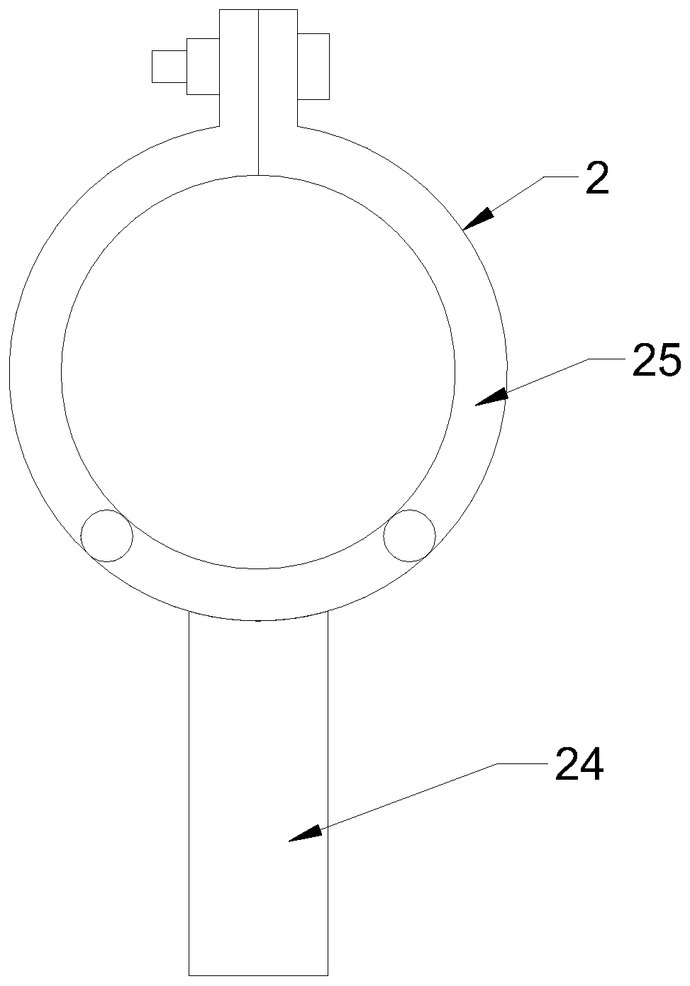 Forklift operating rod bending device