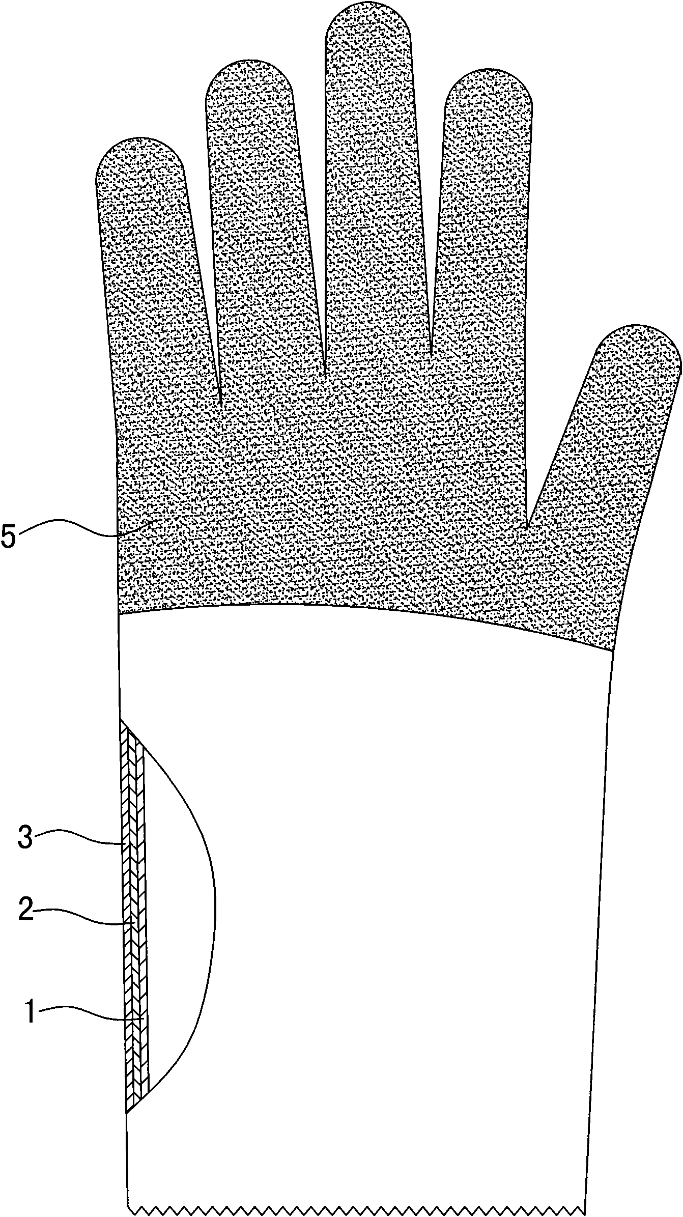 Chemical fiber cloth napping liner polrvinyl chloride gloves and processing method