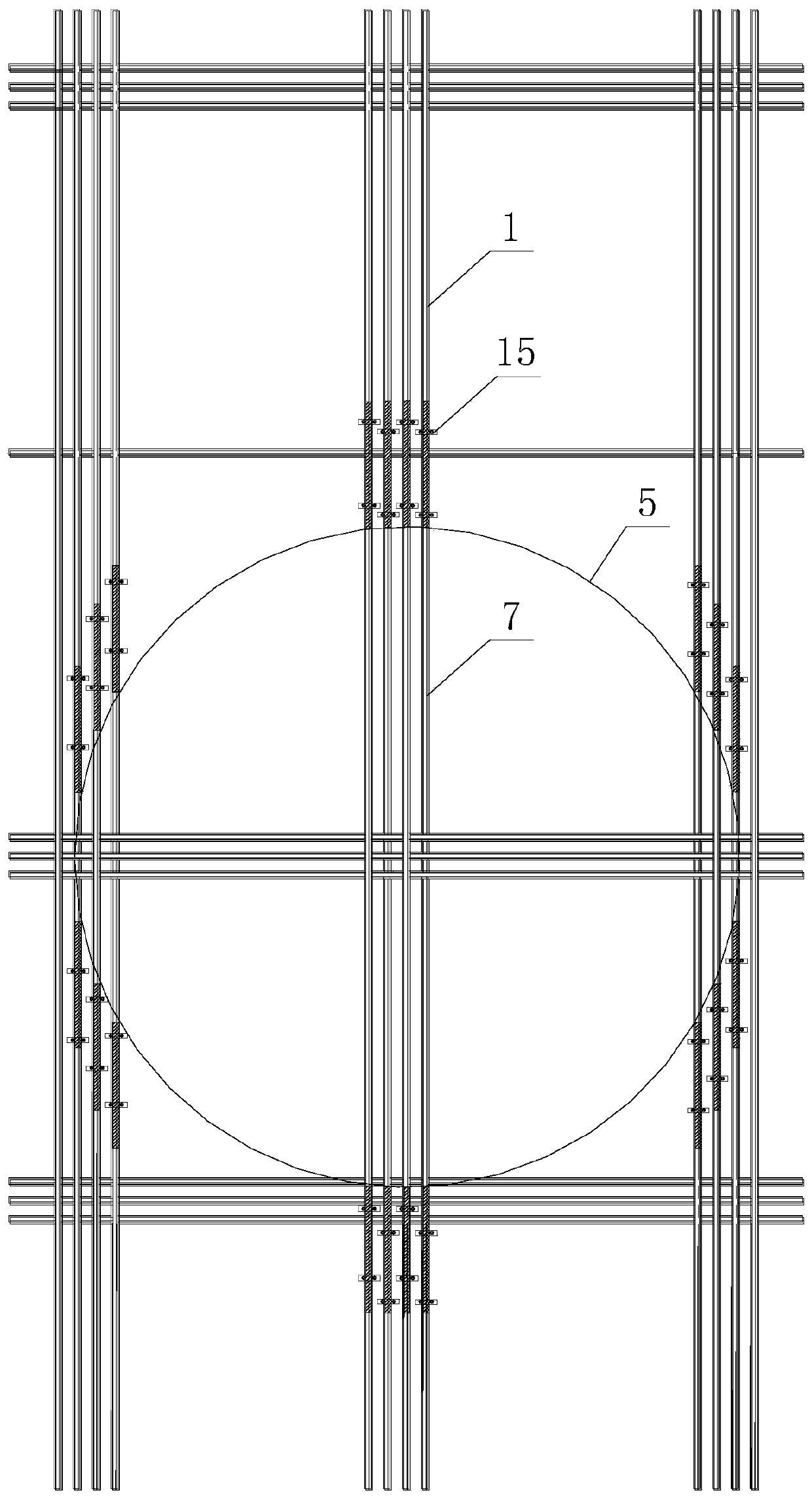 Unilateral glass rib-reinforcement cage structure for shield tunnel portal diaphragm wall