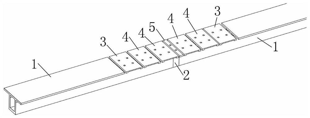 Continuous small box girder structure with combined section in hogging moment area and construction method thereof