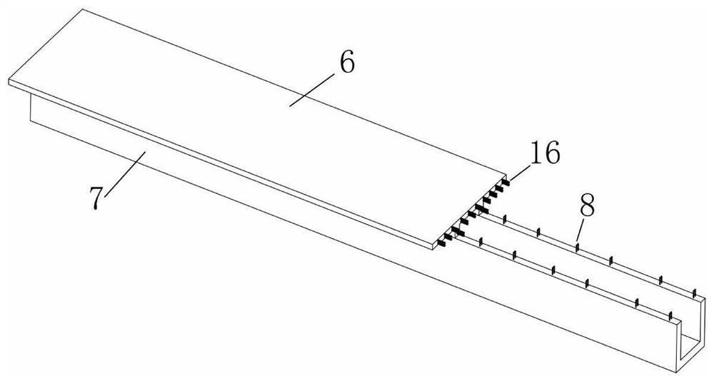 Continuous small box girder structure with combined section in hogging moment area and construction method thereof