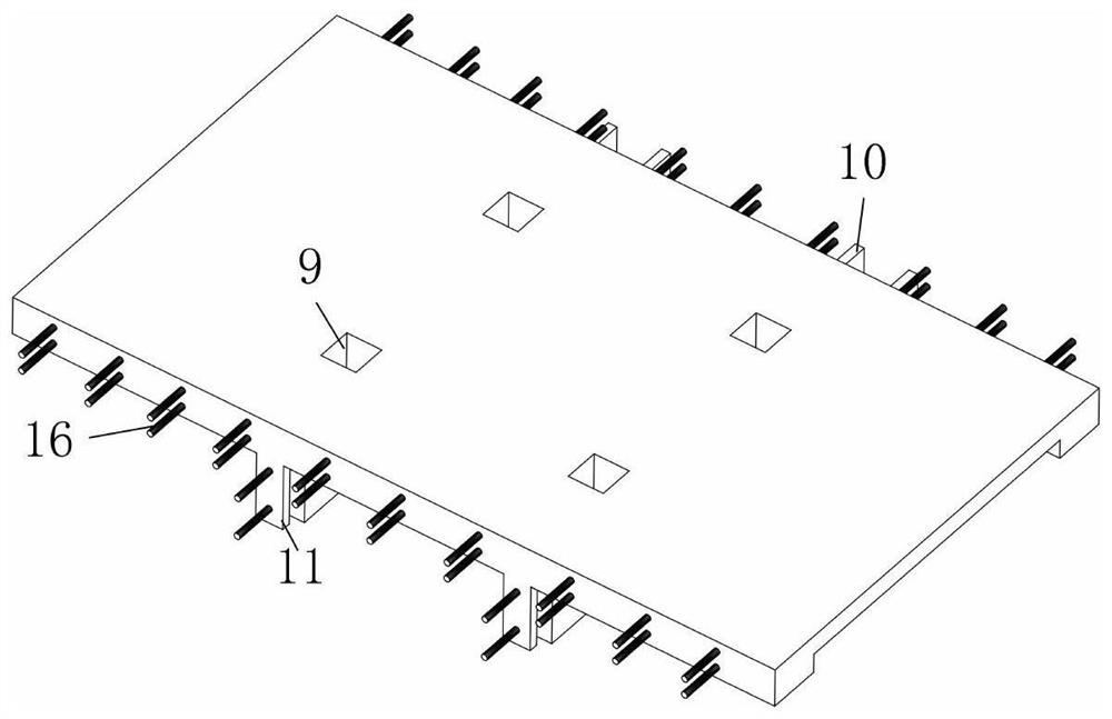 Continuous small box girder structure with combined section in hogging moment area and construction method thereof