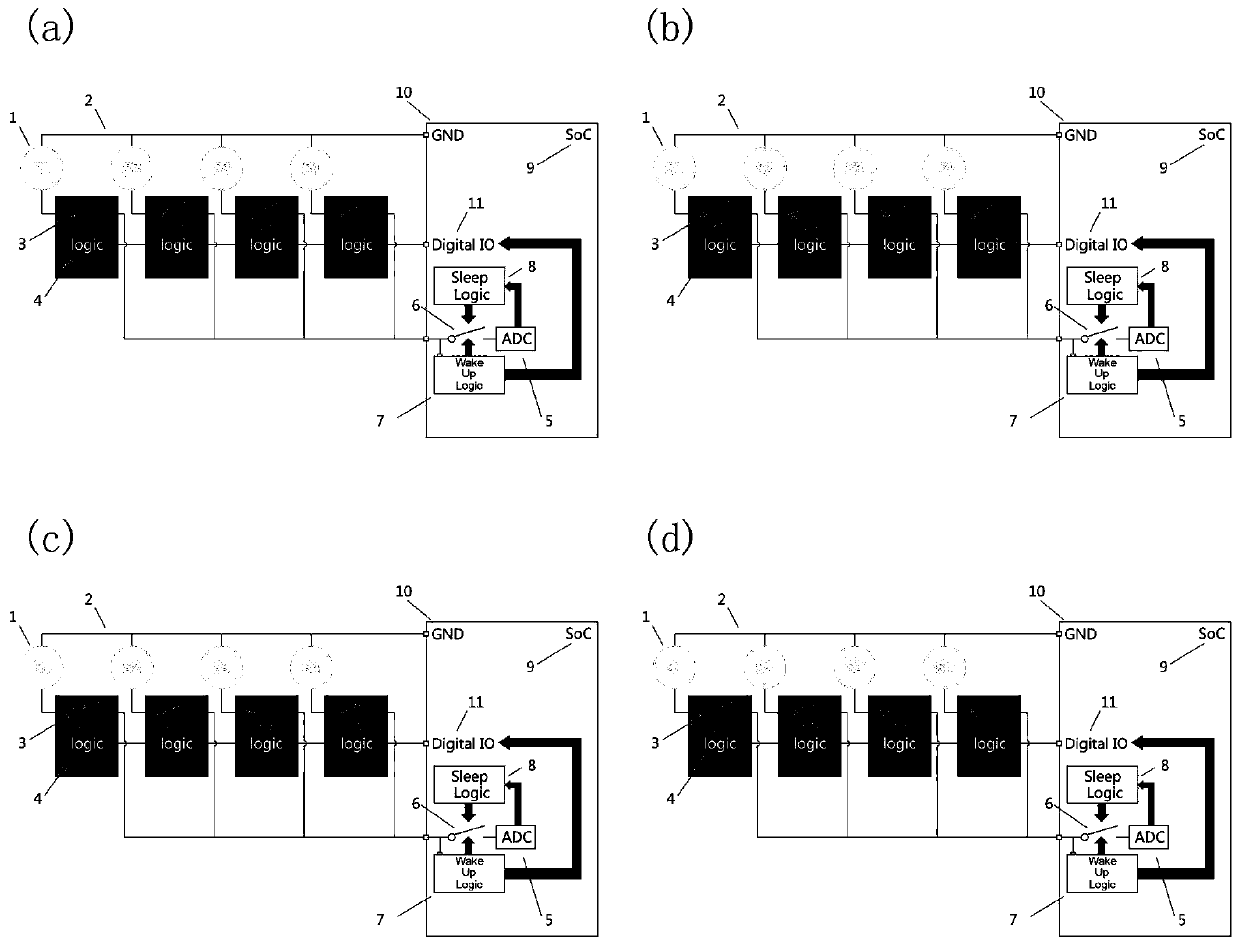 Fetus fetal movement monitoring system and monitoring method for ultra-low power consumption automatic sleep and wake-up