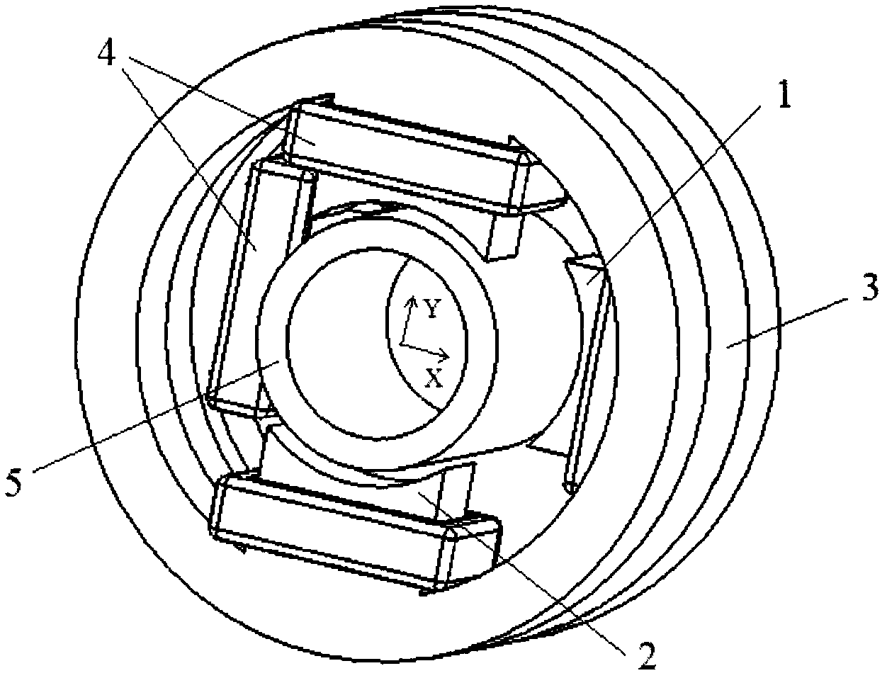 Inner rotor radial magnetic bearing