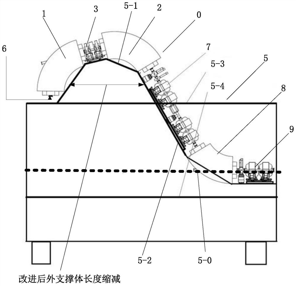 A beam line deflection magnet assembly, installation method, and rotating frame of the assembly