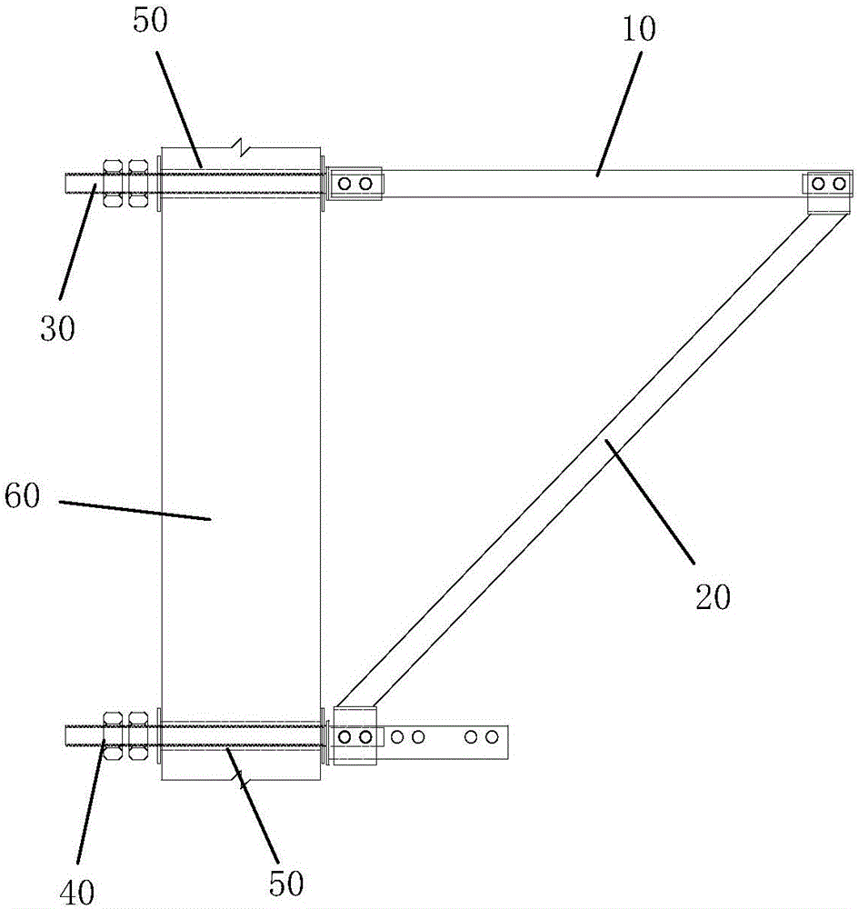Assembled overhanging support frame