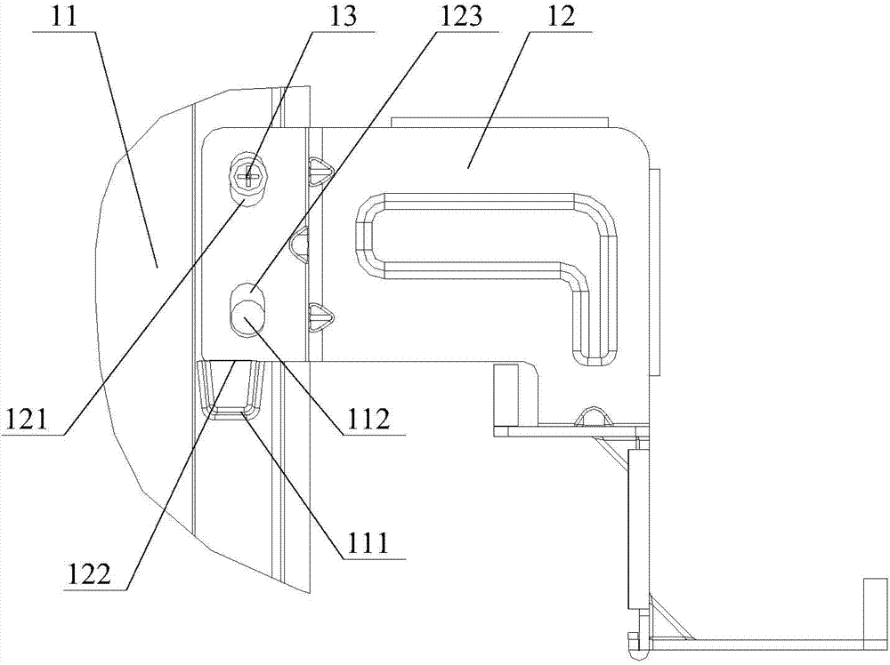 Partition and supporting frame assembly