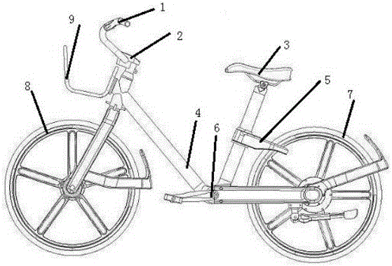 Bicycle lock control method and corresponding bicycle