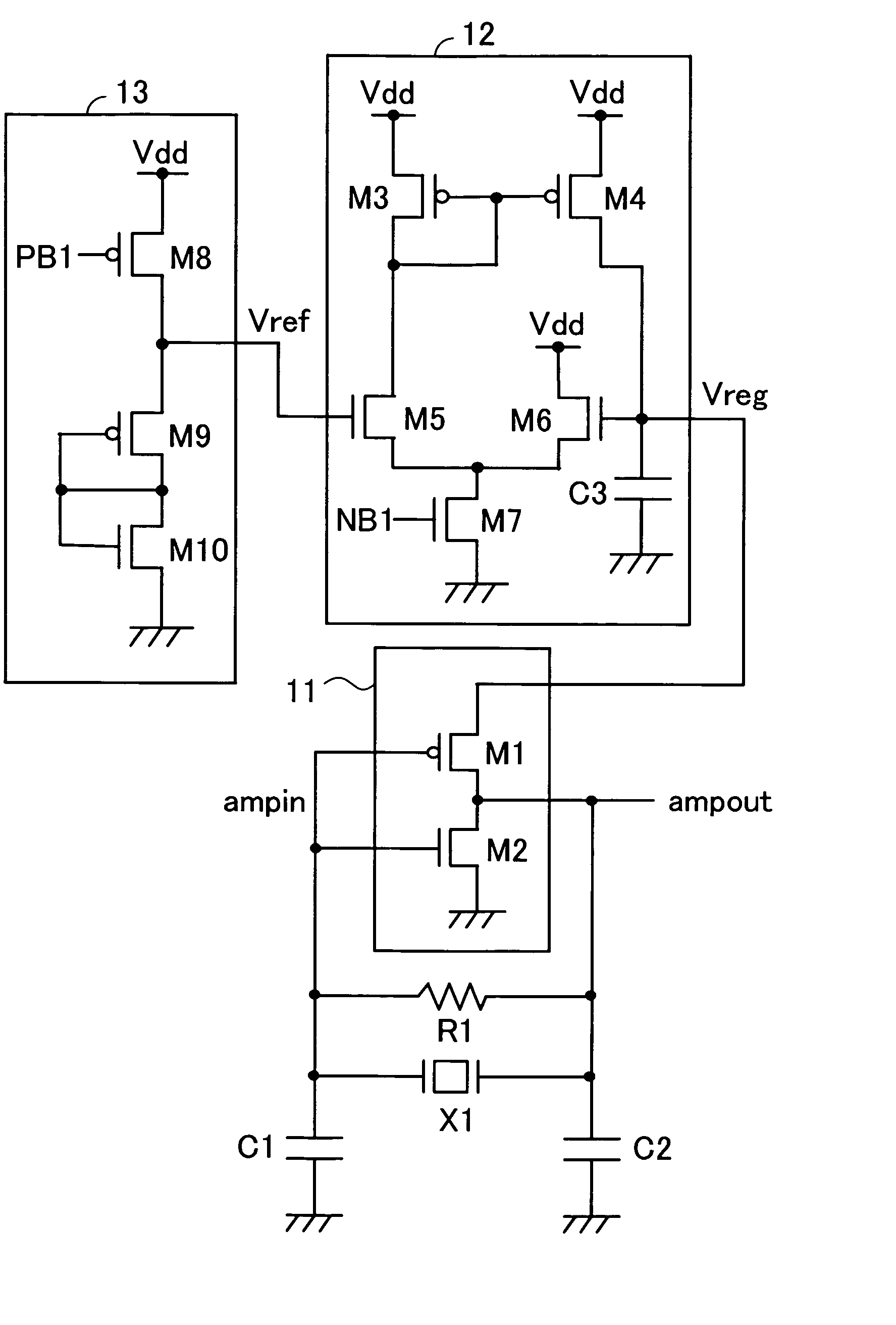 Crystal oscillation circuit