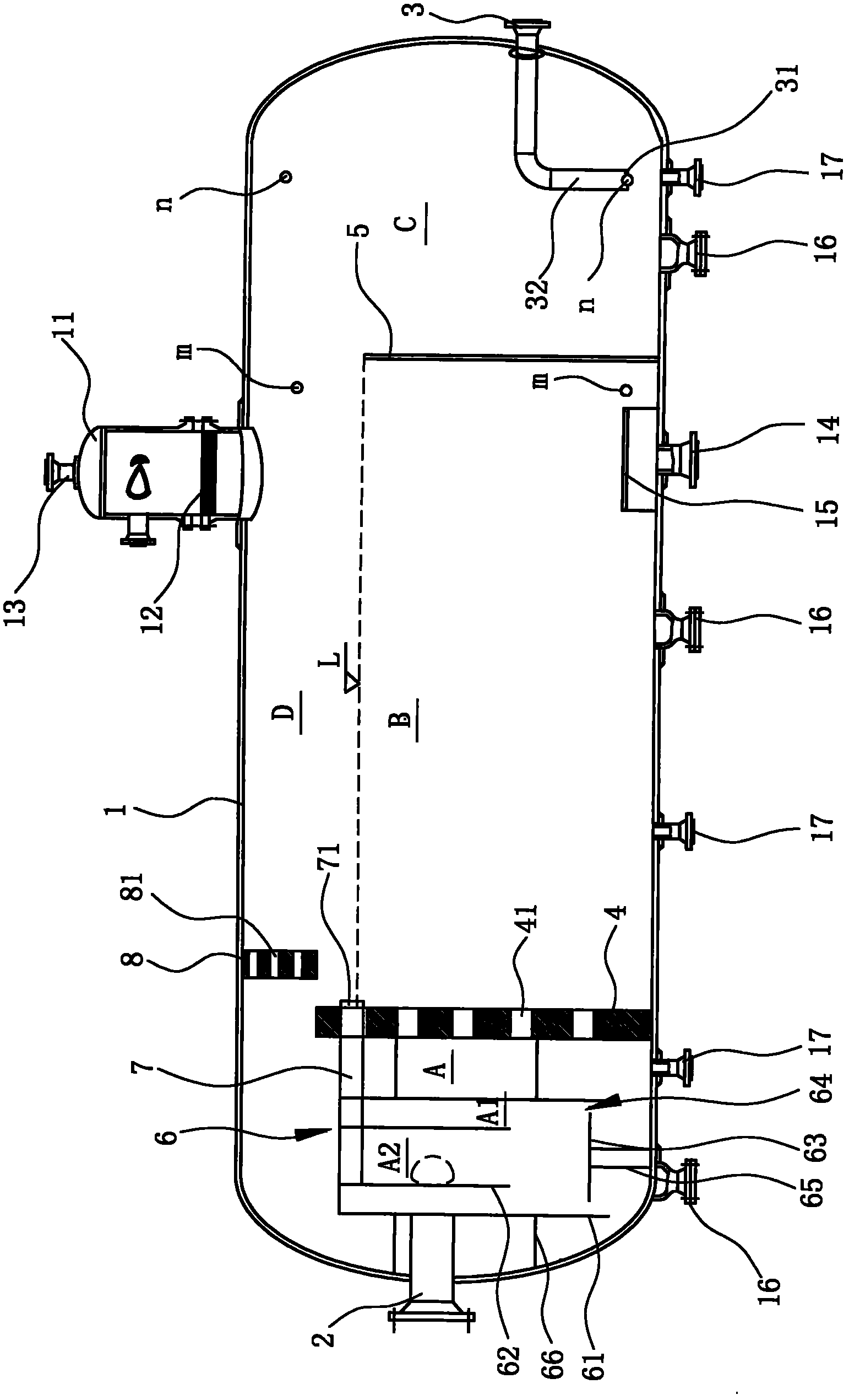 Gas-oil-water three-phase separator