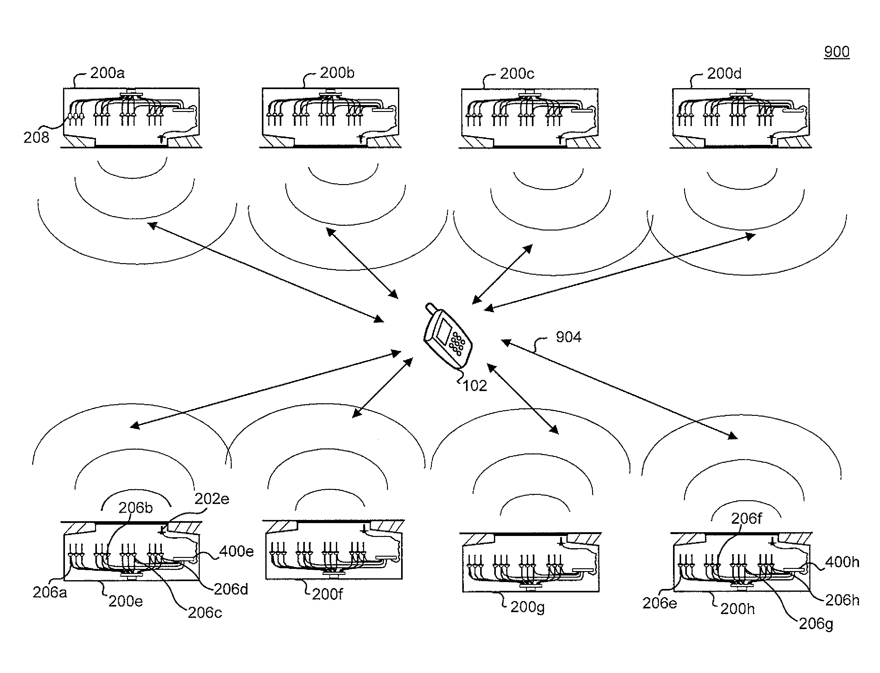System and method for communicating power system information through a radio frequency device