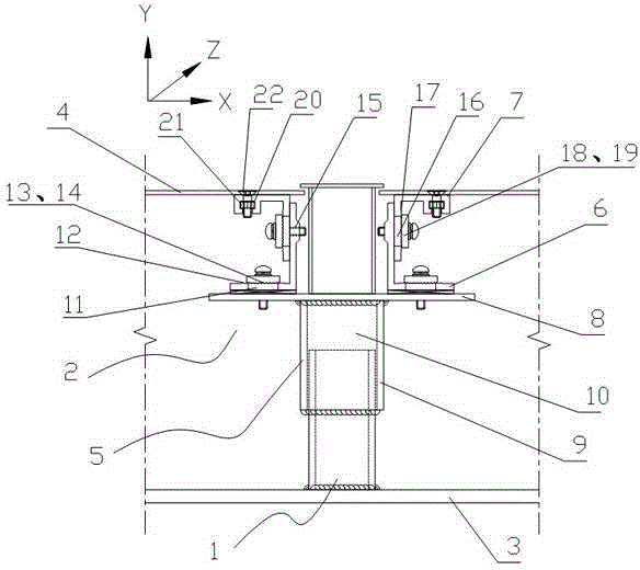 Double-curved-surface metal plate curtain wall installing structure and double-curved-surface metal plate curtain wall installing method