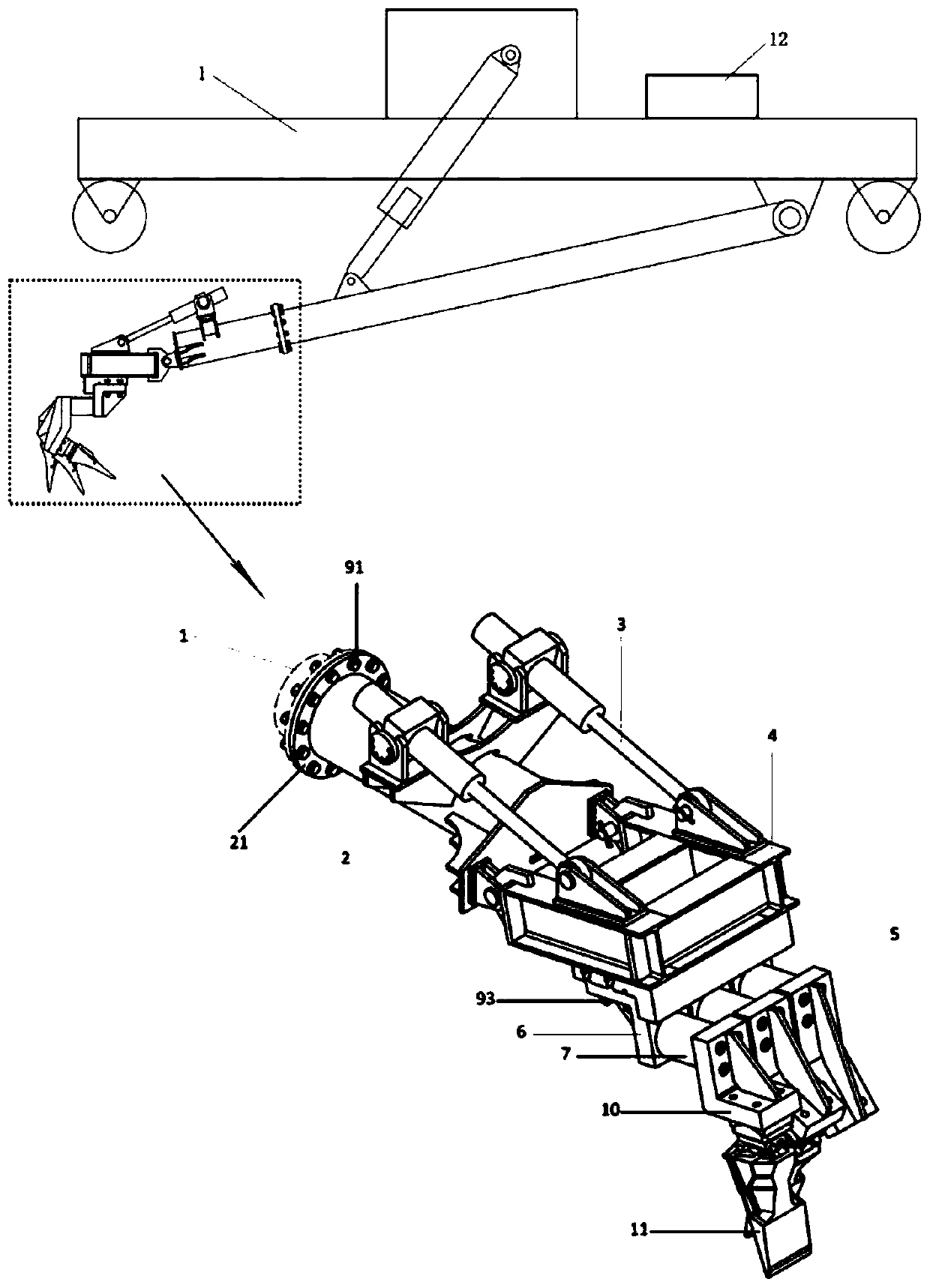 Device and method for simulating the operation of rake teeth of a dragging suction ship and performing parameter analysis and force measurement