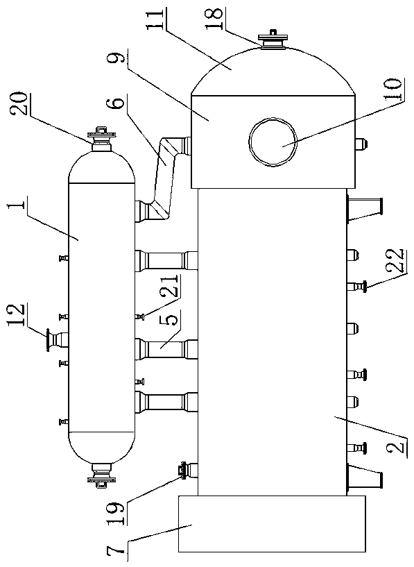 A fire-tube waste heat boiler capable of improving the utilization rate of waste heat