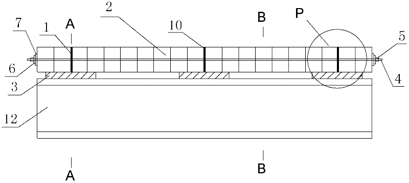 Steel-wood combined bridge structure with pored steel plate connecting piece