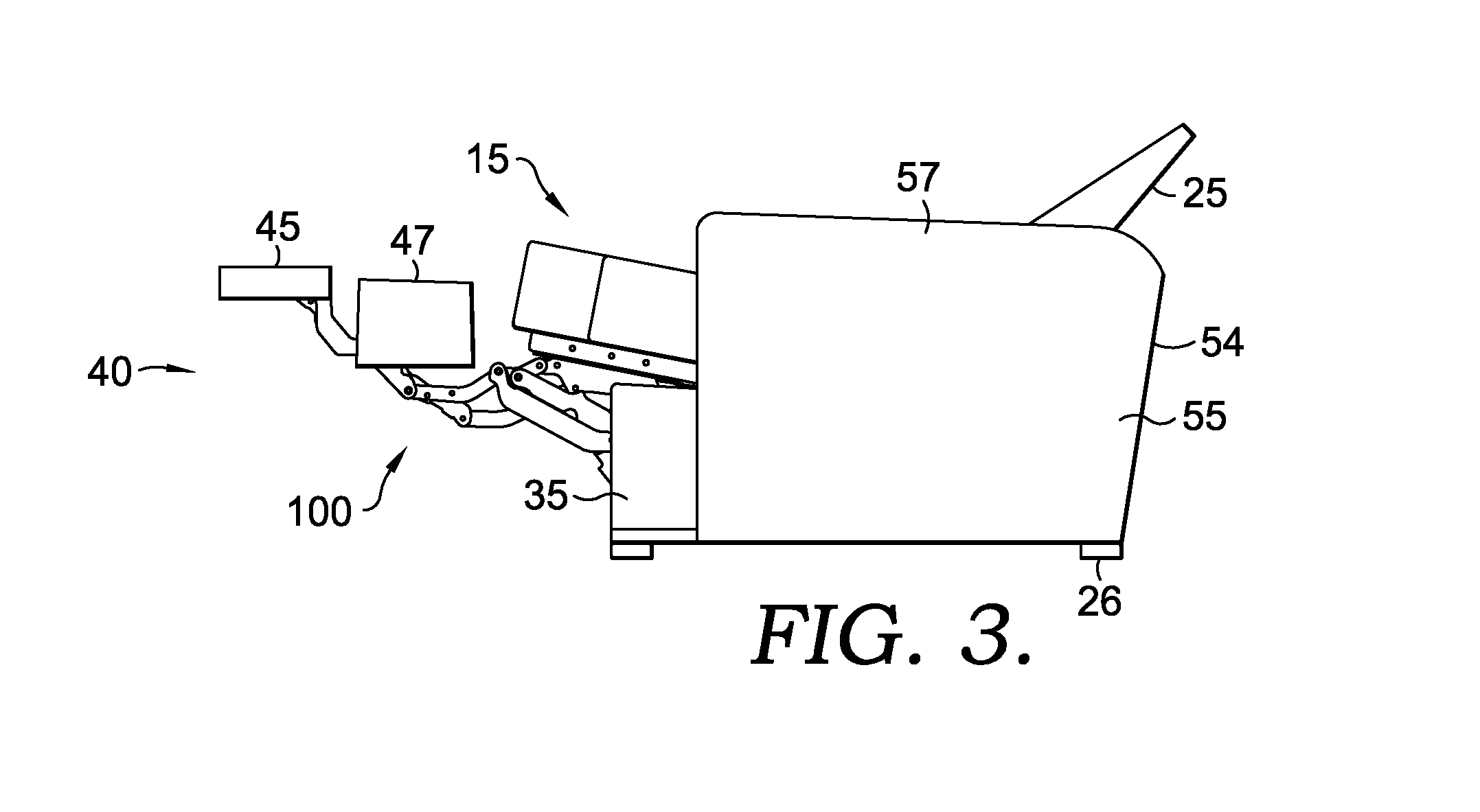 Zero-wall clearance linkage mechanism for providing additional layout
