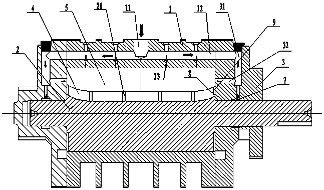 Host structure of sliding-vane air compressor