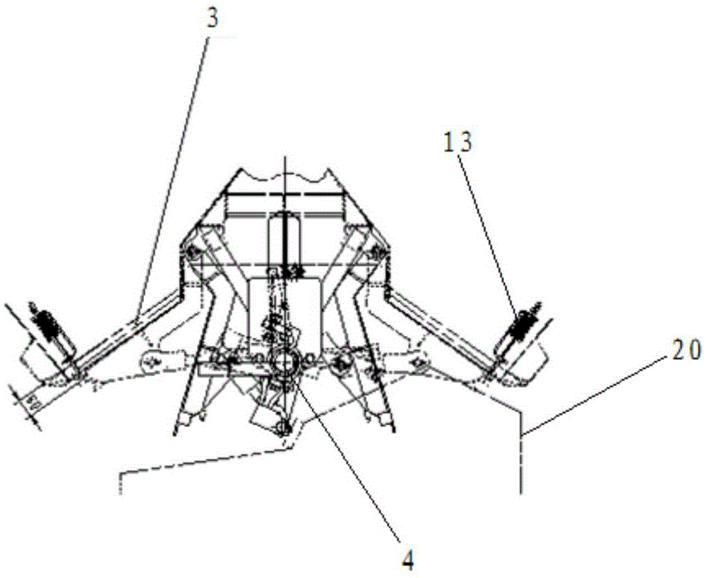 Bottom door opening and closing mechanism with adjustable door opening space