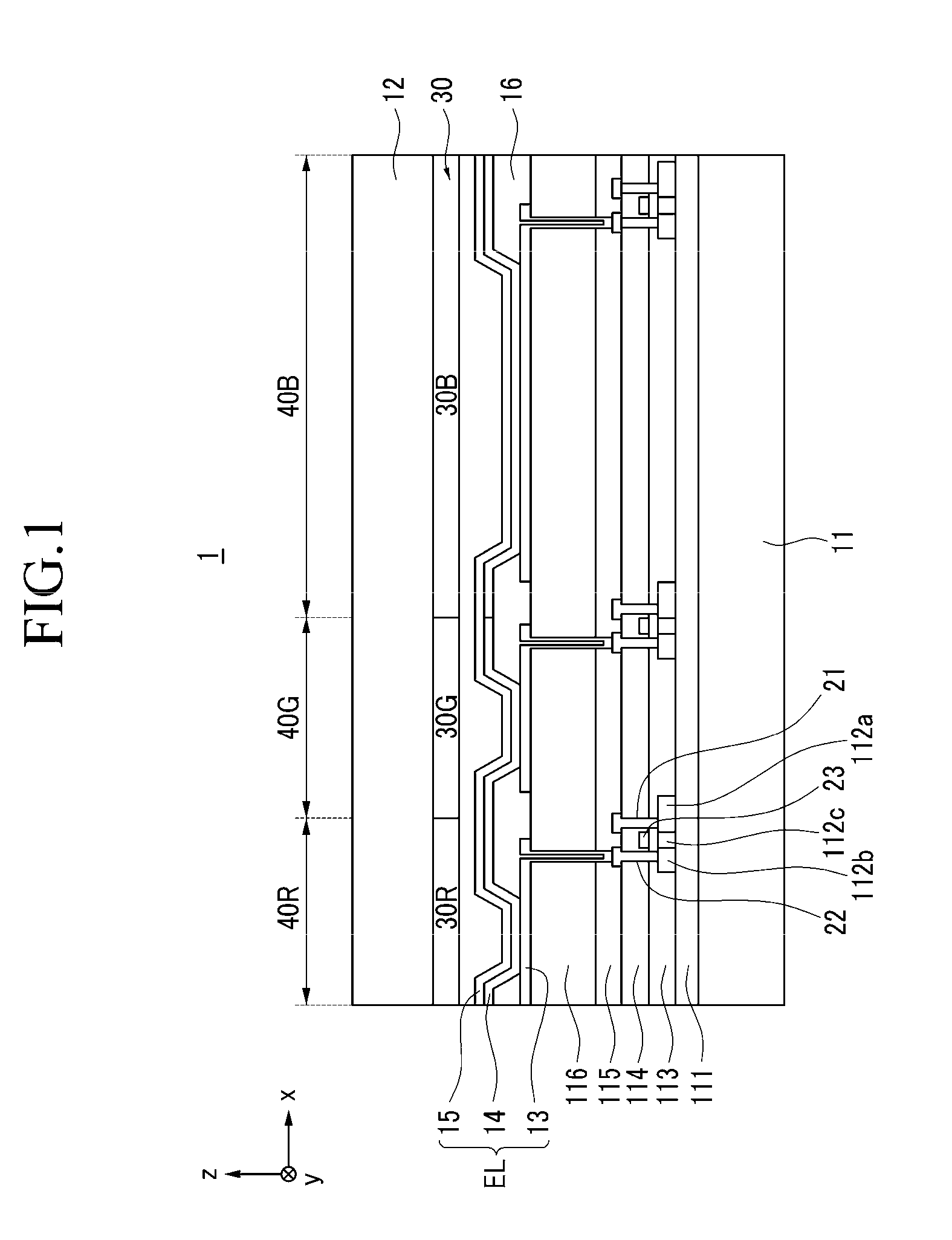 Organic light-emitting diode display having nonoverlapping yellow and blue emission layers