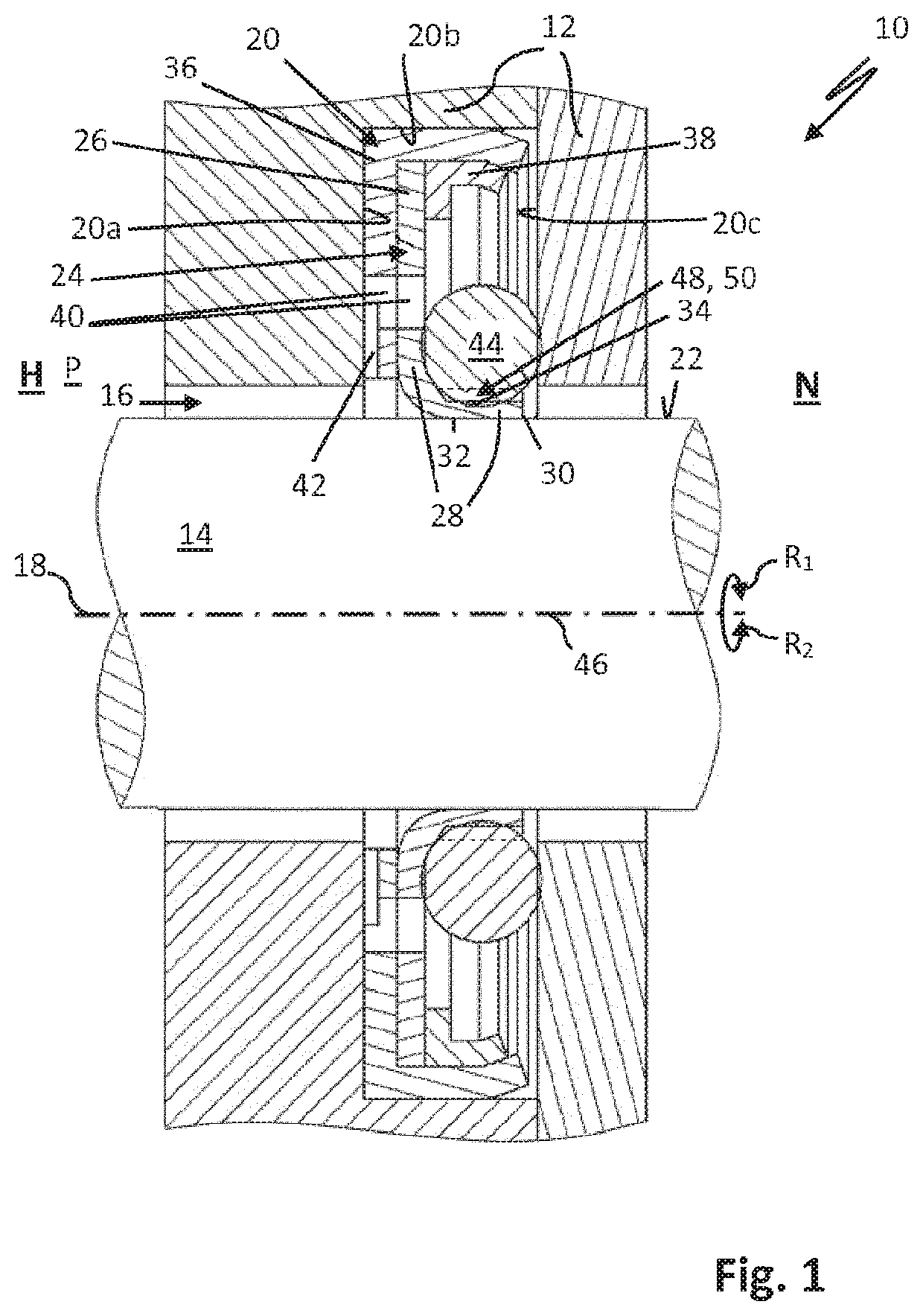 Rotary seal arrangement and rotary seal with recirculation function