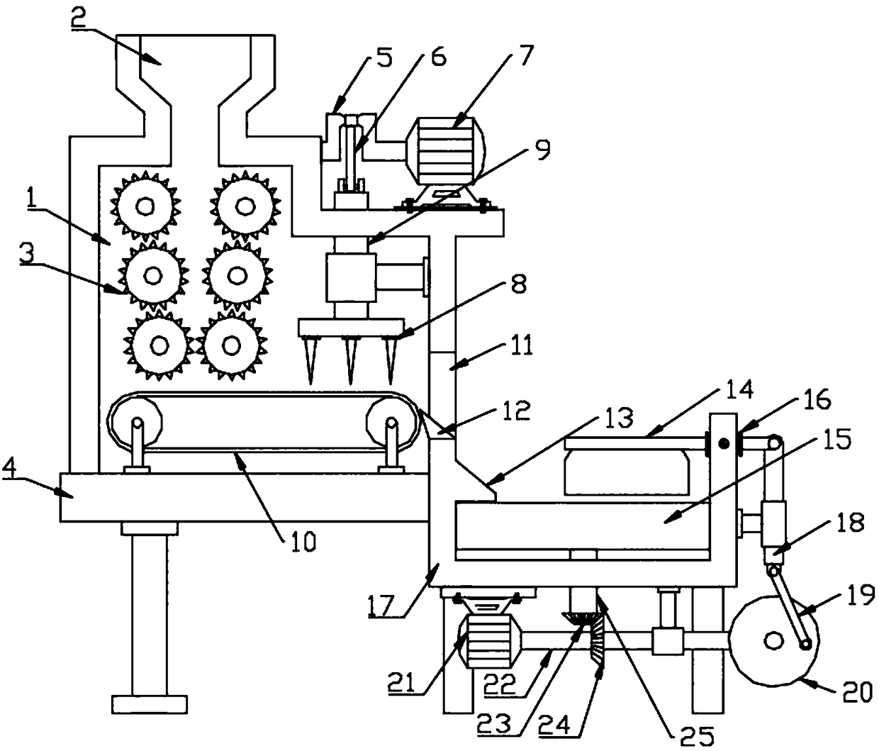 Fresh meat rapid mincing device used for meat ball manufacturing