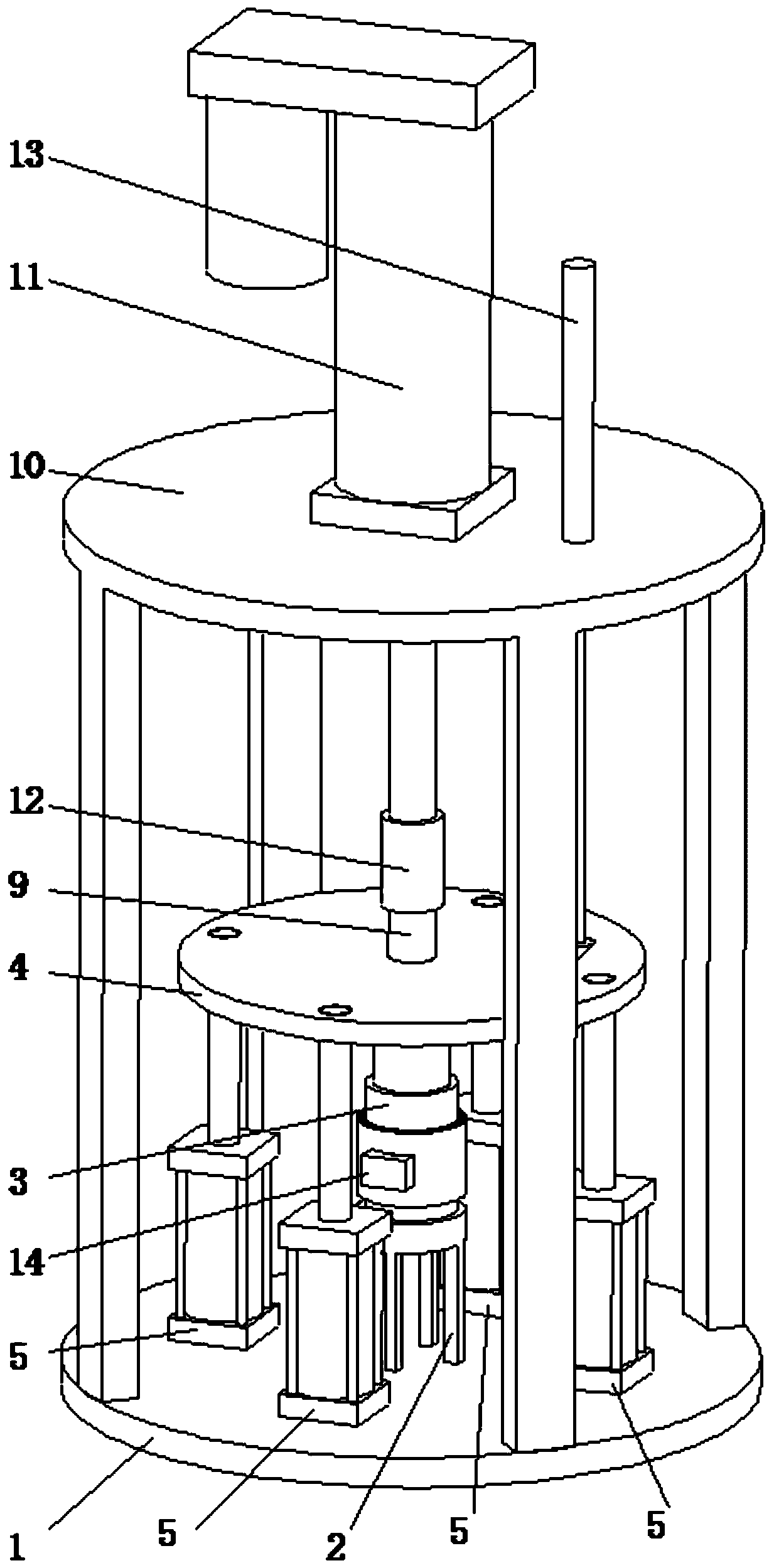 Device and method for dynamically testing liquid reactive molding shrinkage