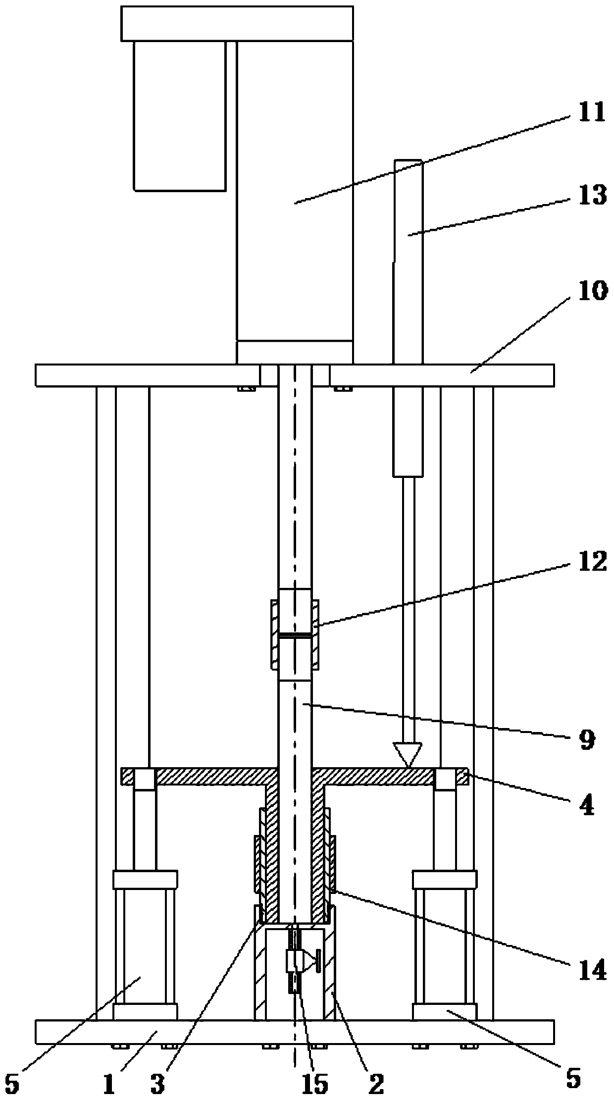 Device and method for dynamically testing liquid reactive molding shrinkage