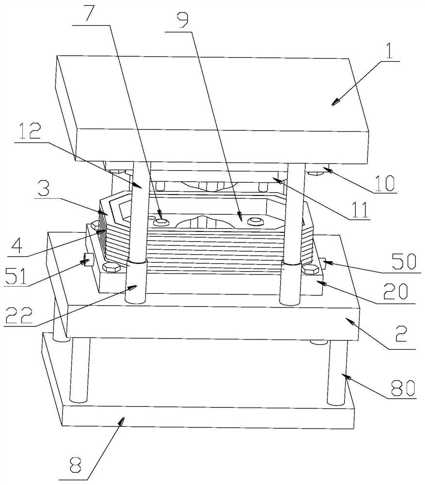 Soft magnetic alloy component hot extrusion die and preparation method thereof