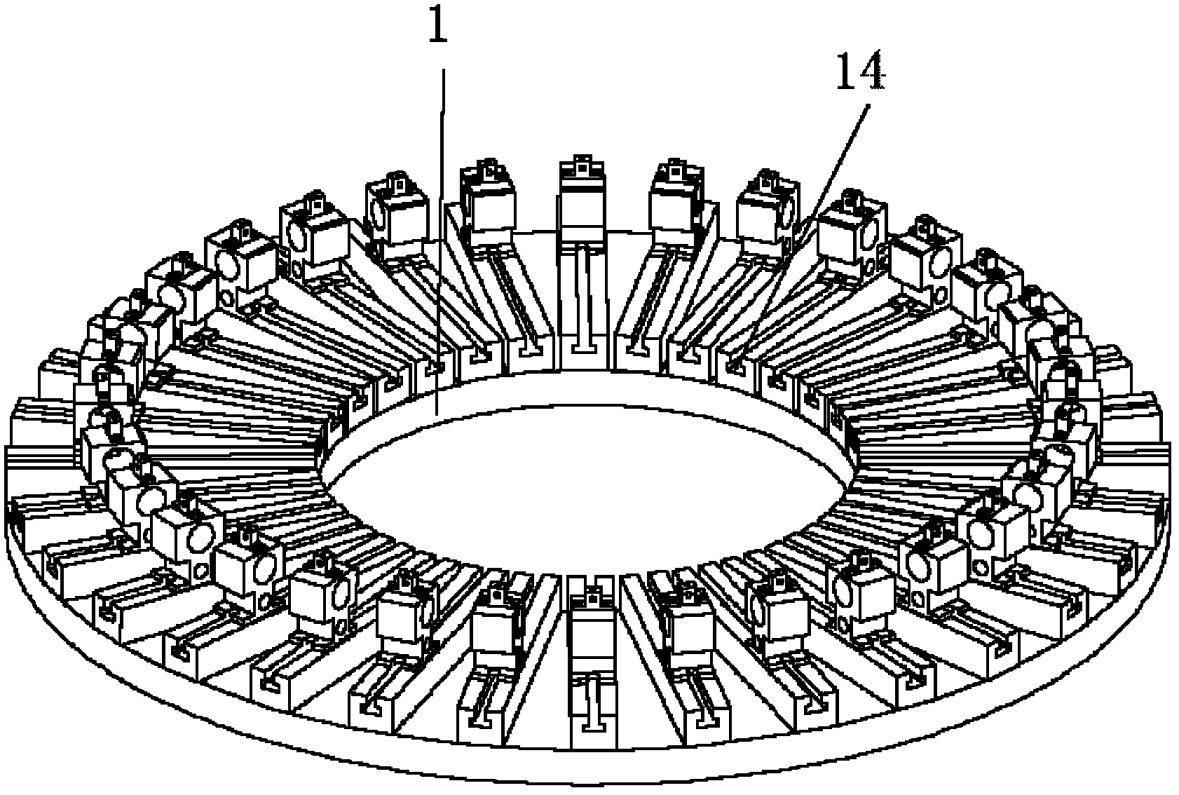 Clamping device for ring-like parts in milling