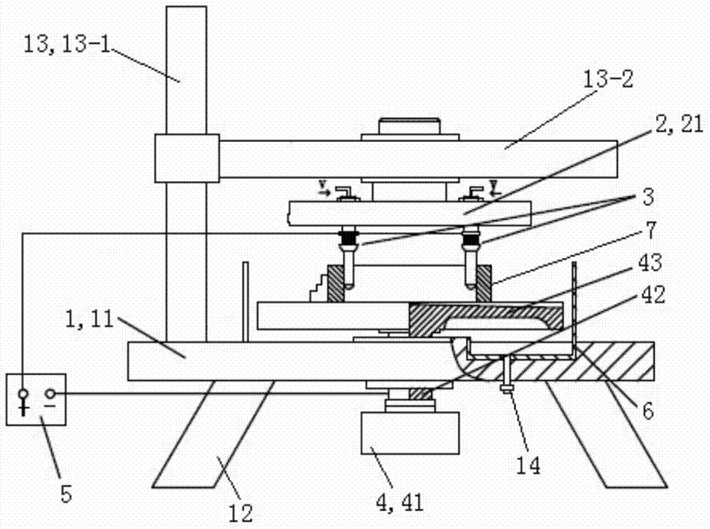 Brush electroplating device and method for repairing part hole