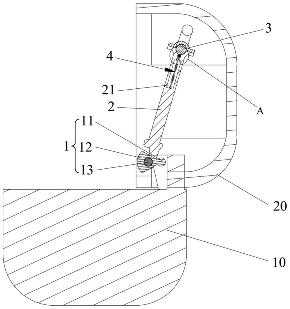 Hinge and earphone box