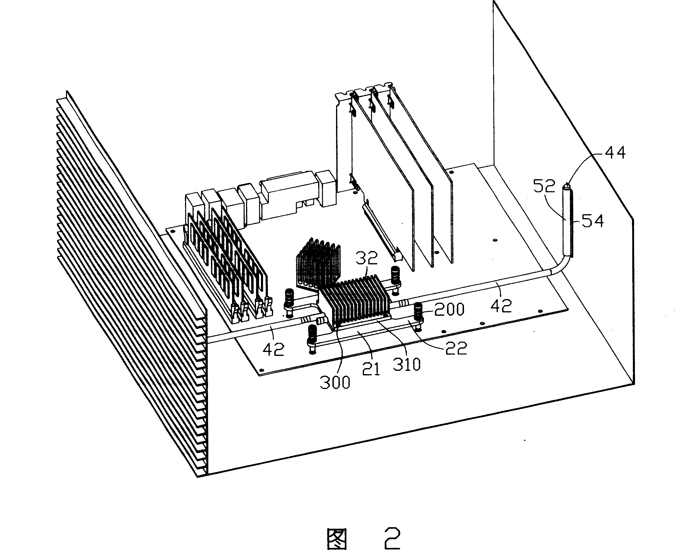 Radiating device and radiating system using same