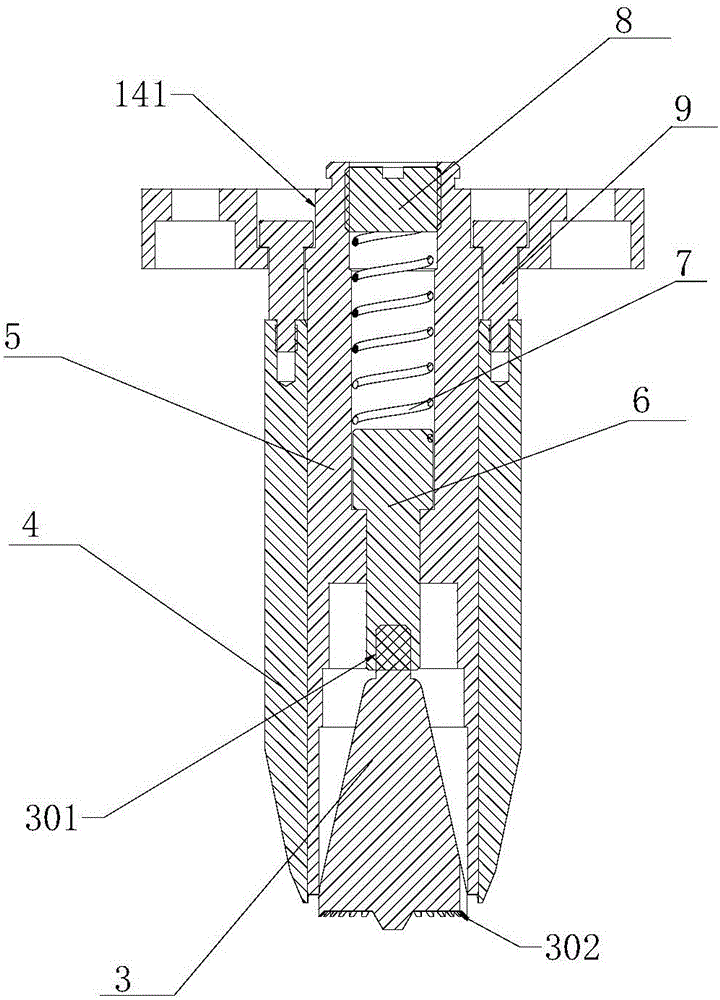 Press-fitting detection head for clamp spring used for shaft