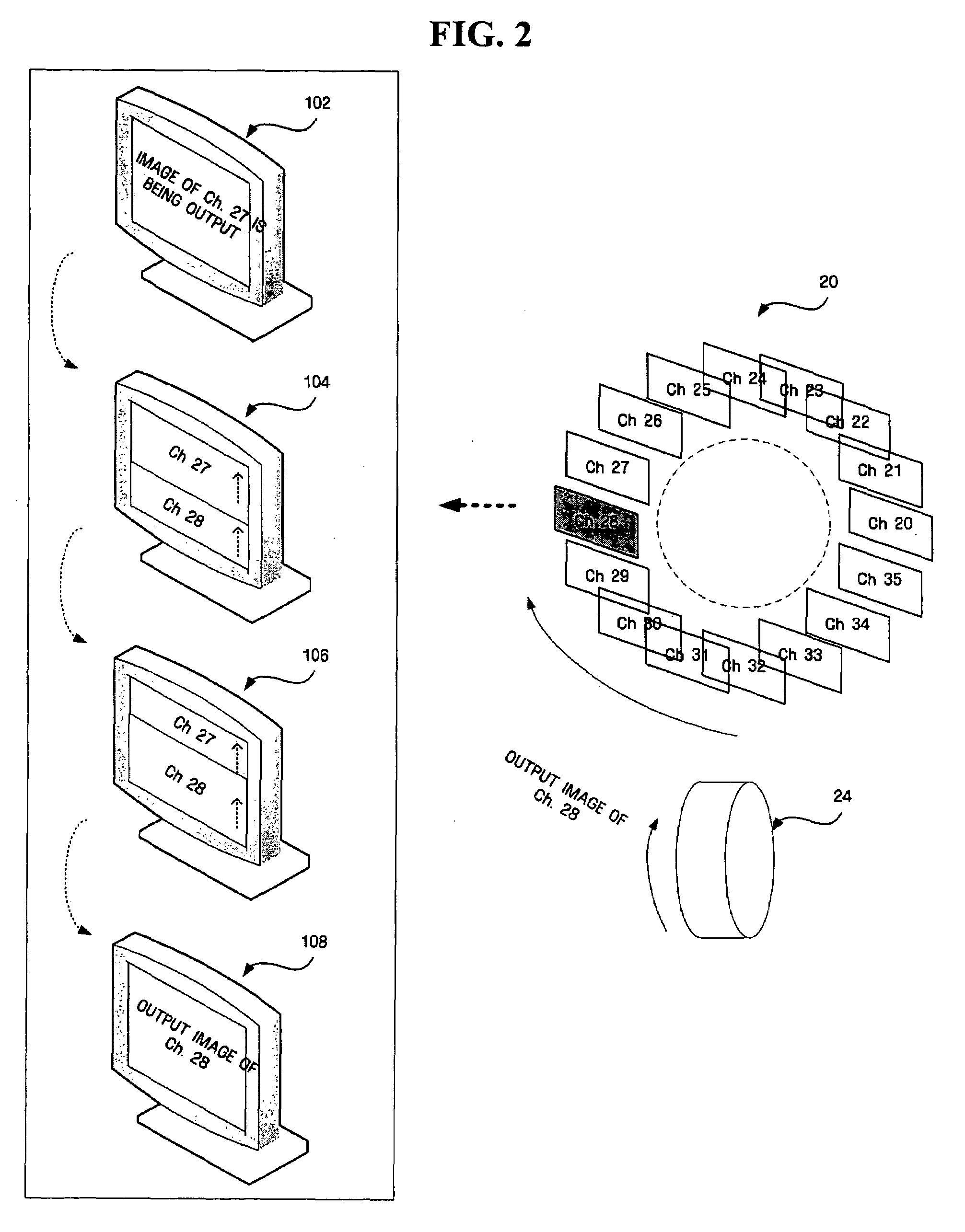 Method of providing user interface which implements screen conversion by channel change in three-dimensional effect, and apparatus thereof