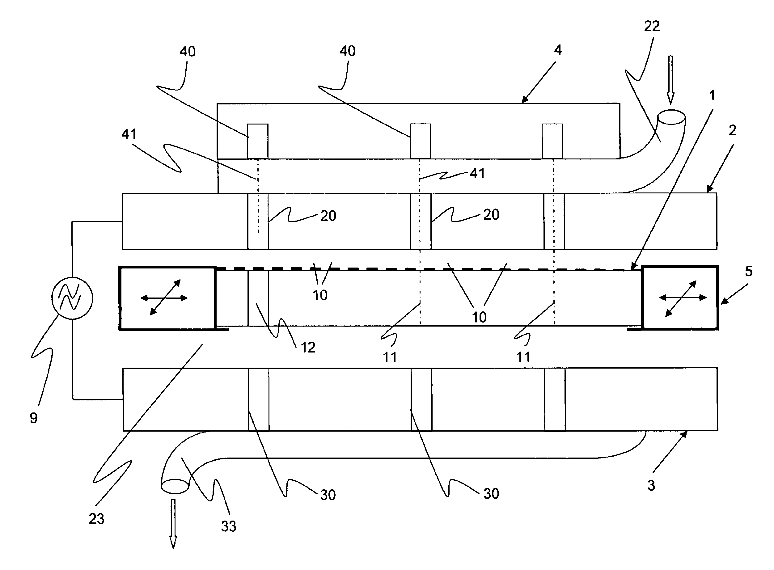 Method and devices for creating a multiplicity of holes in workpieces