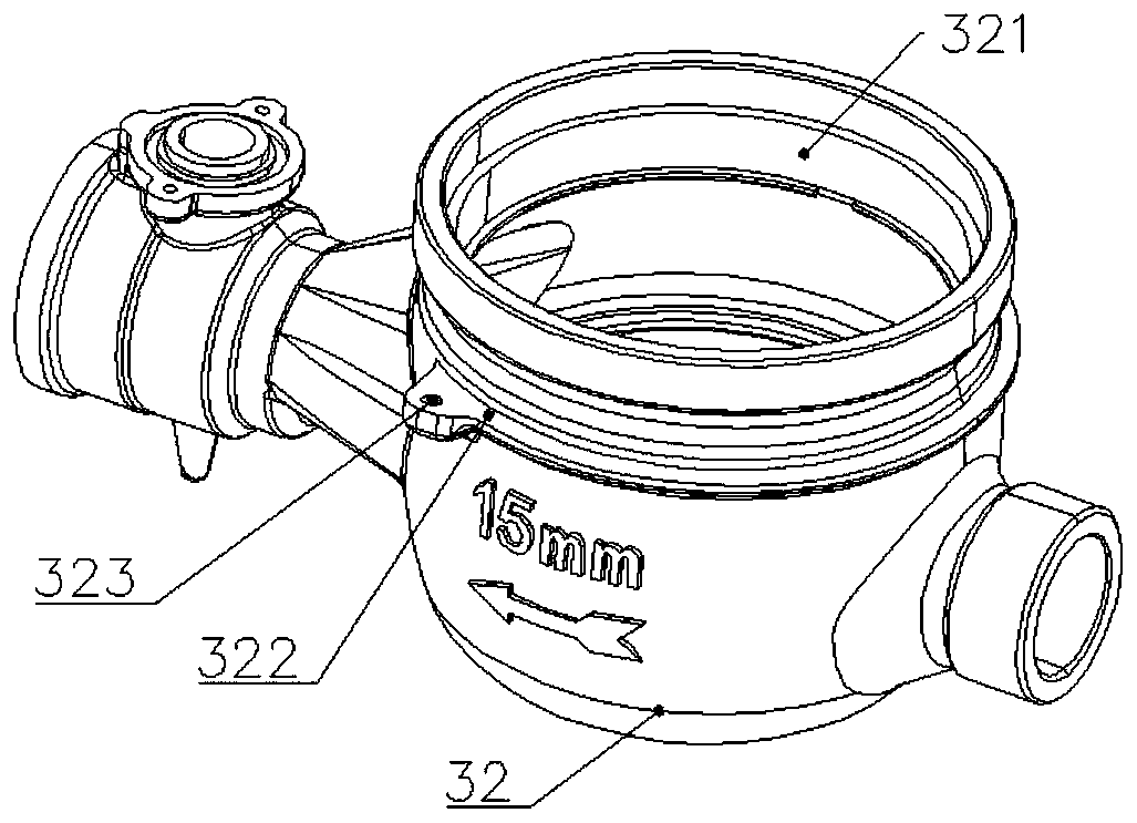 Multifunctional glue pouring structure of water meter