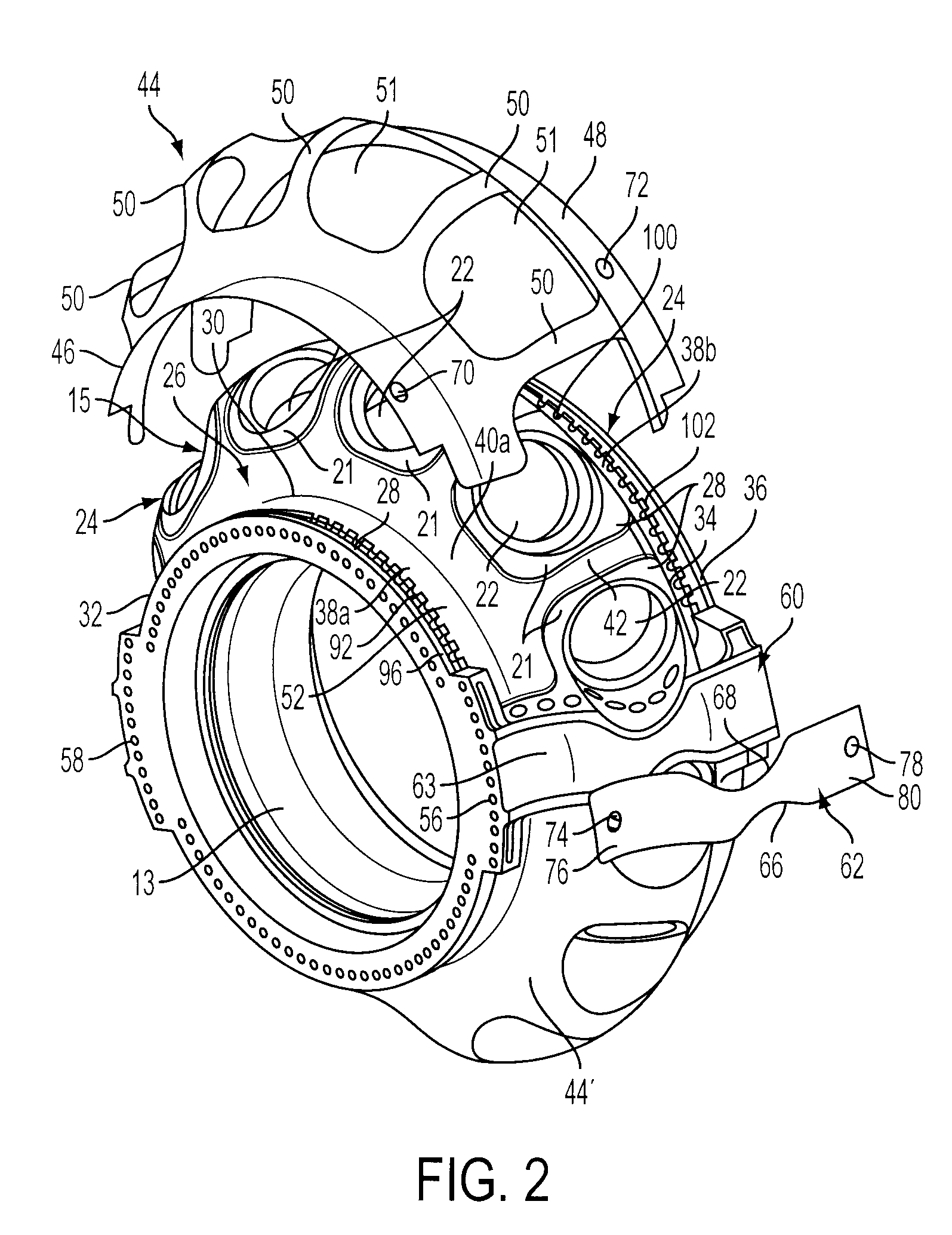 Cooling structure for outer surface of a gas turbine case