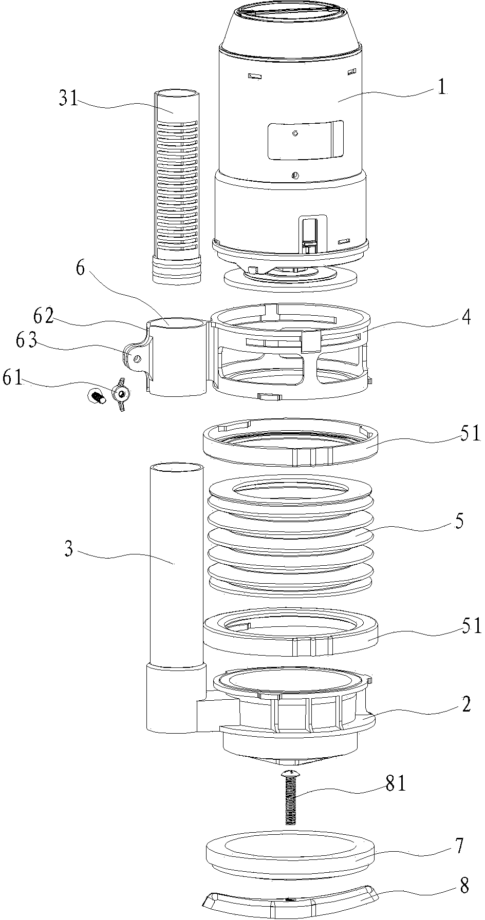 Novel height-adjustable silent drain valve structure fast to replace or maintain