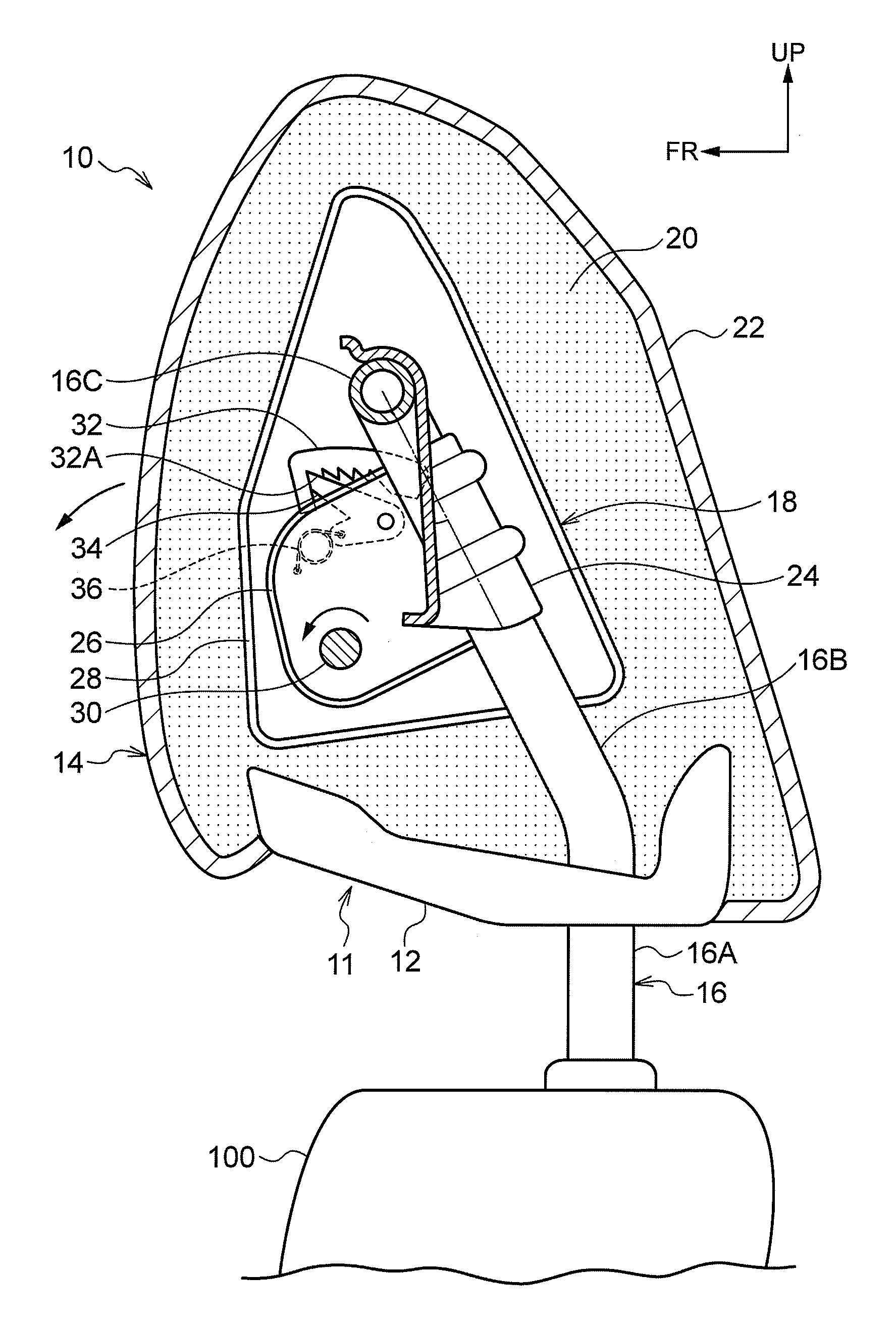 Headrest structure and headrest device