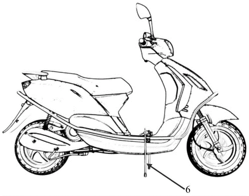 Auxiliary support device for temporary parking of two-wheel scooter