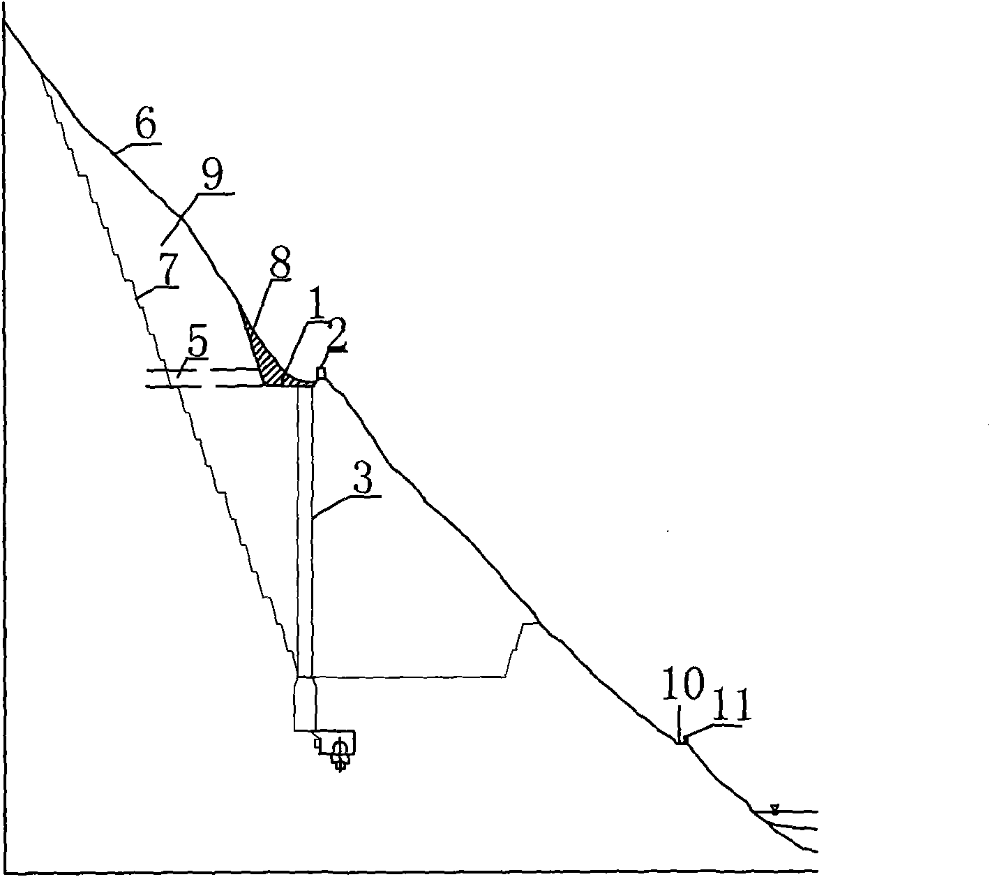 Space-time conversion exploitation method for high and steep rock slope stock ground near river