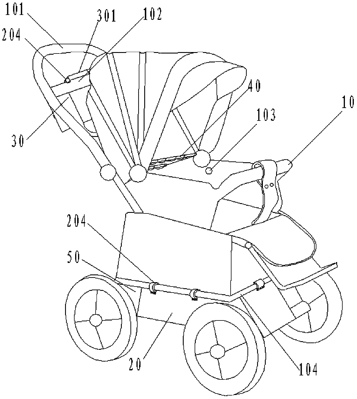 Intelligent baby carriage with environment monitoring, safety burglar preventing and automatic braking functions