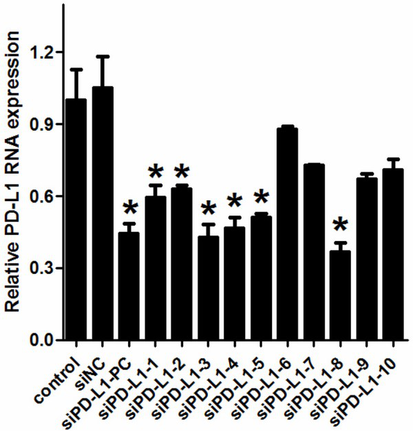 siRNA sequences for silencing programmed death receptor-ligand expression and their applications