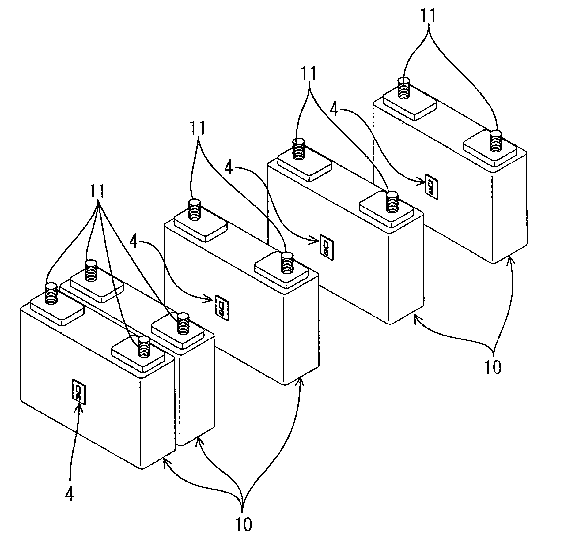 Storage battery device and power source apparatus comprising it