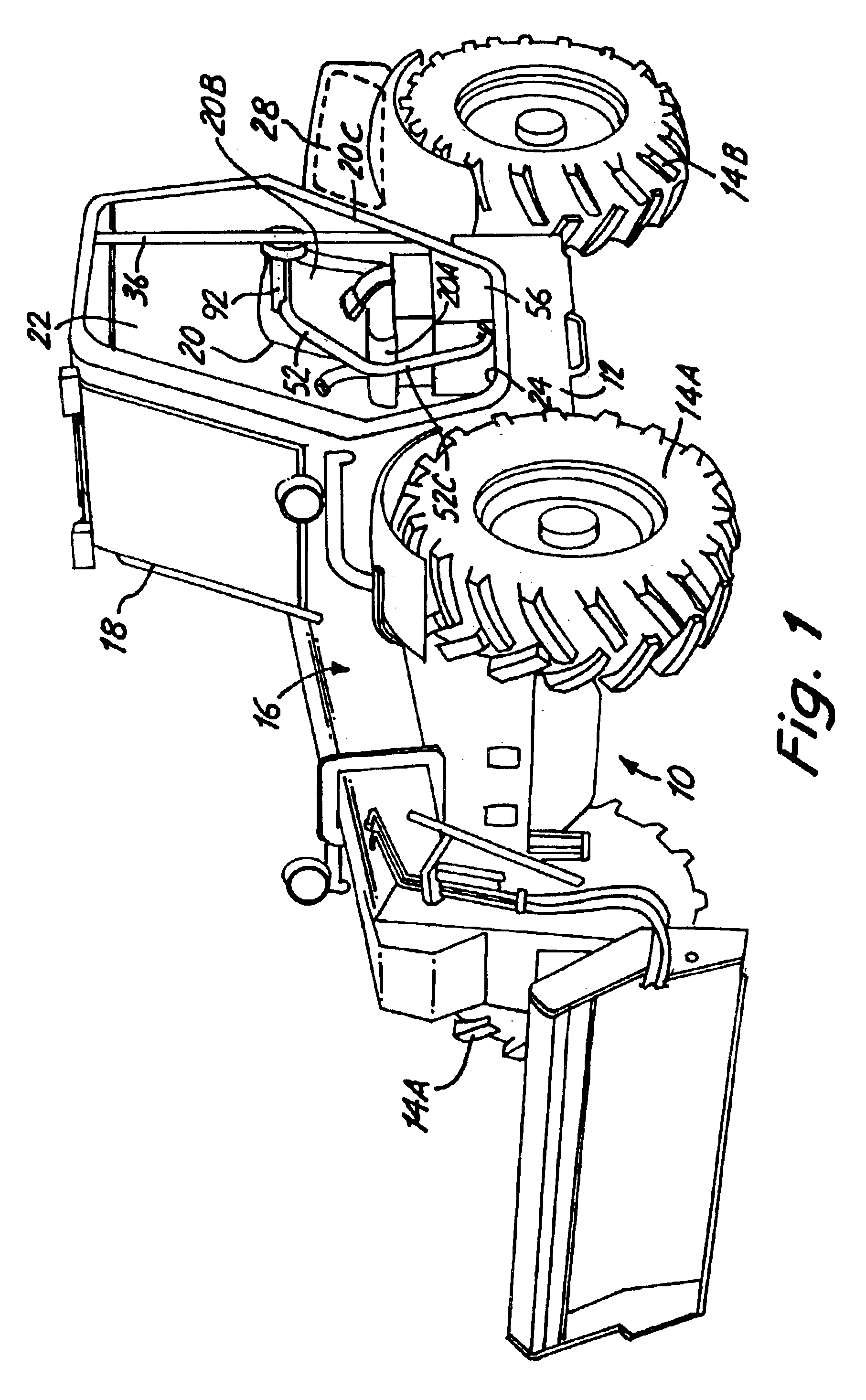 Lateral operator restraint system and position sensor for material handler