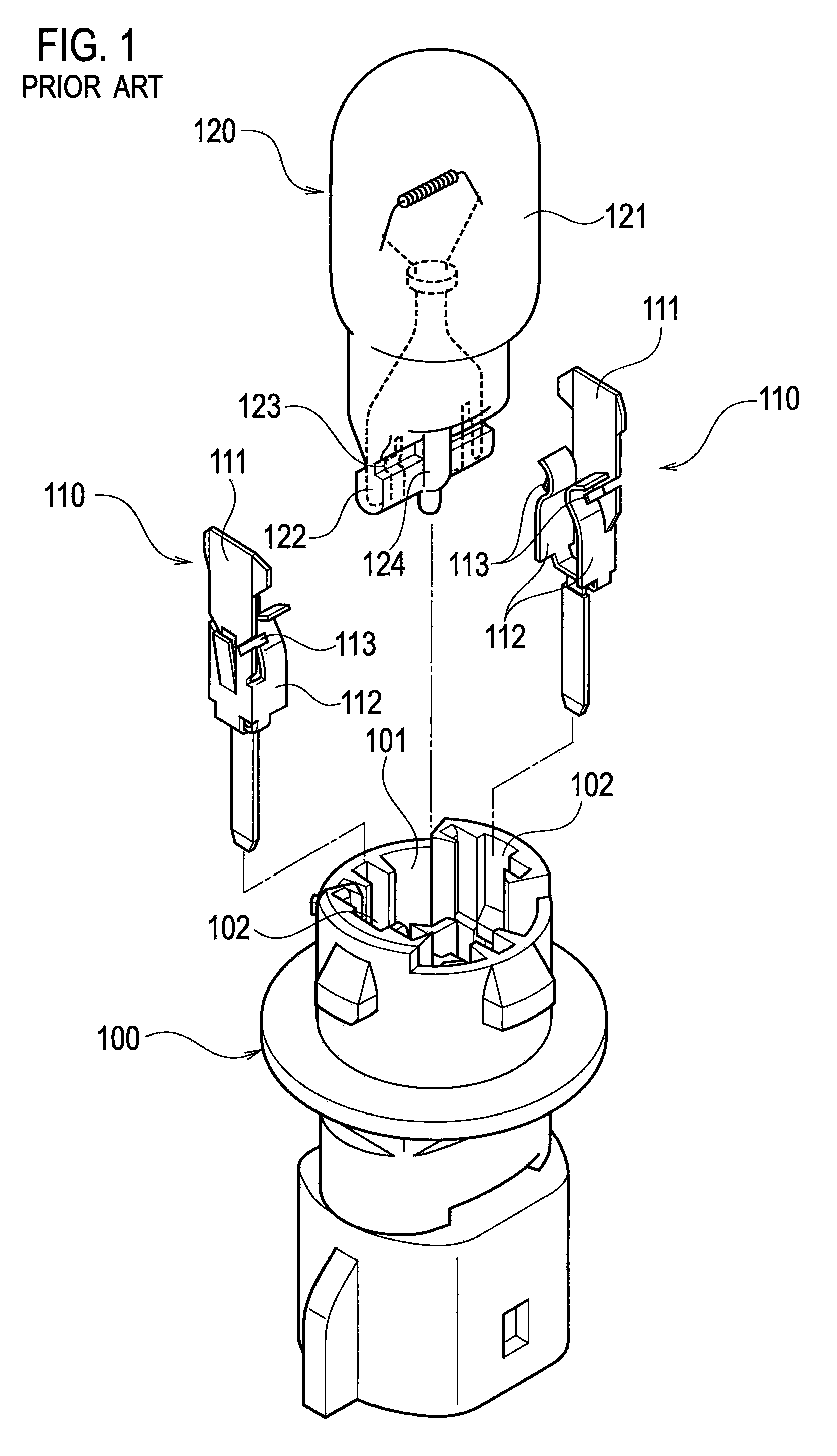 Bulb Socket Structure for Onboard Interior Lighting System