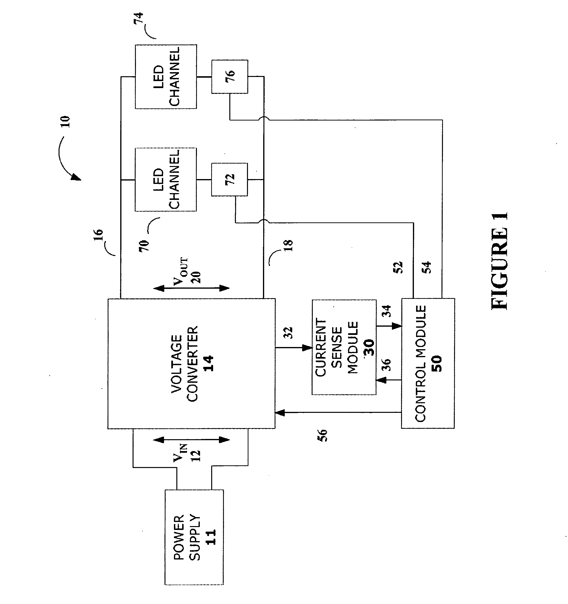 Control apparatus incorporating a voltage converter for controlling lighting apparatus