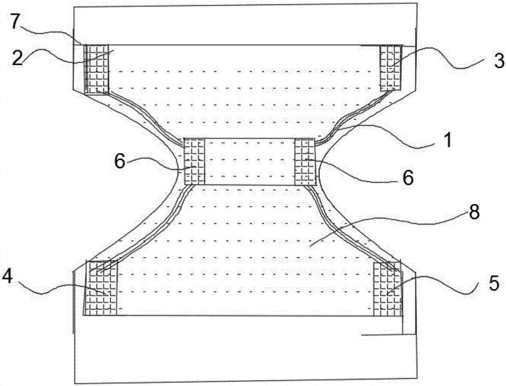 Rubber string adhesive applying and fixing method of pull-ups with warps