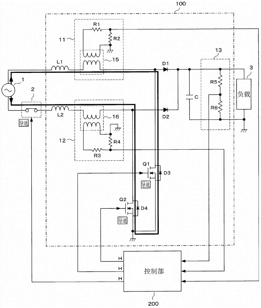 Controlling device and charging device of power factor correction circuit